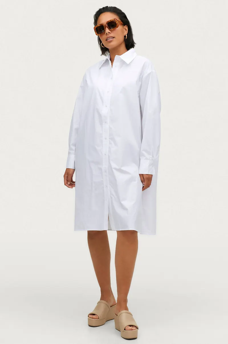 Gina Tricot - Skjortklänning Leaf Shirt Dress - Vit