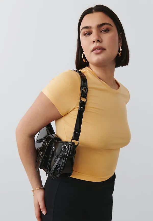 Gina Tricot - Soft touch short sleeve top - toppar - Yellow - S - Female