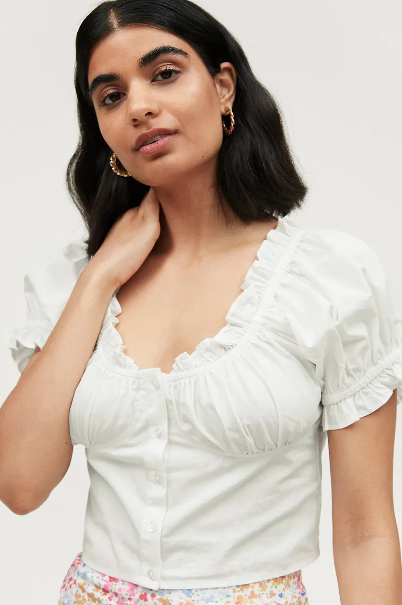 Gina Tricot - Topp Matilda Top - Vit