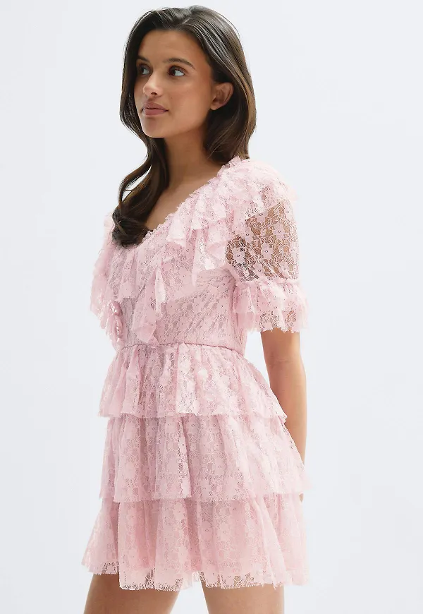 Gina Tricot - 14+ lace dress - klänningar - Rosa - S - Dam