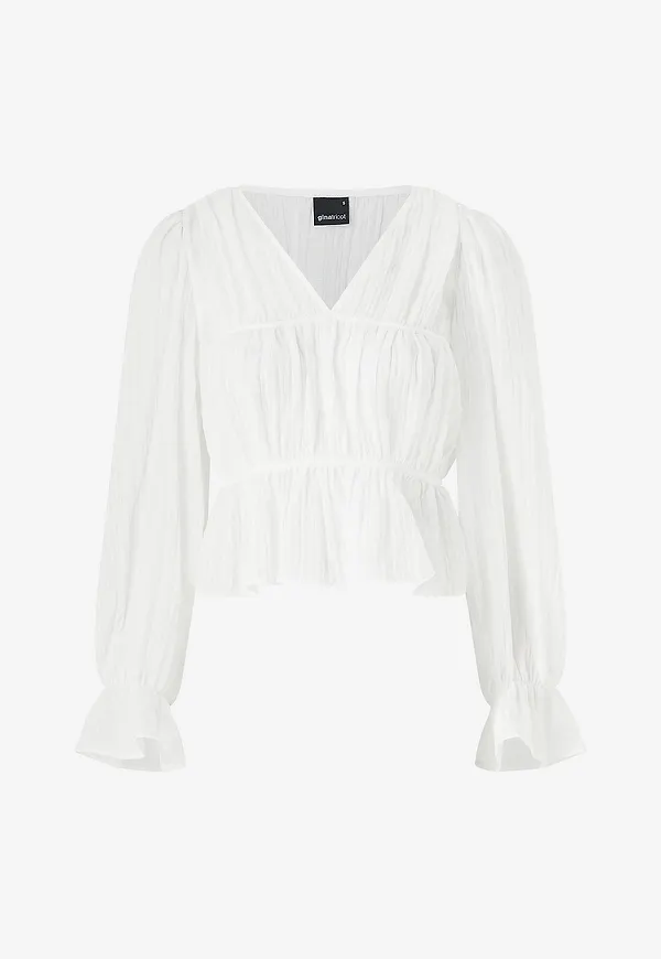 Gina Tricot - Blus Drawstring - Vit