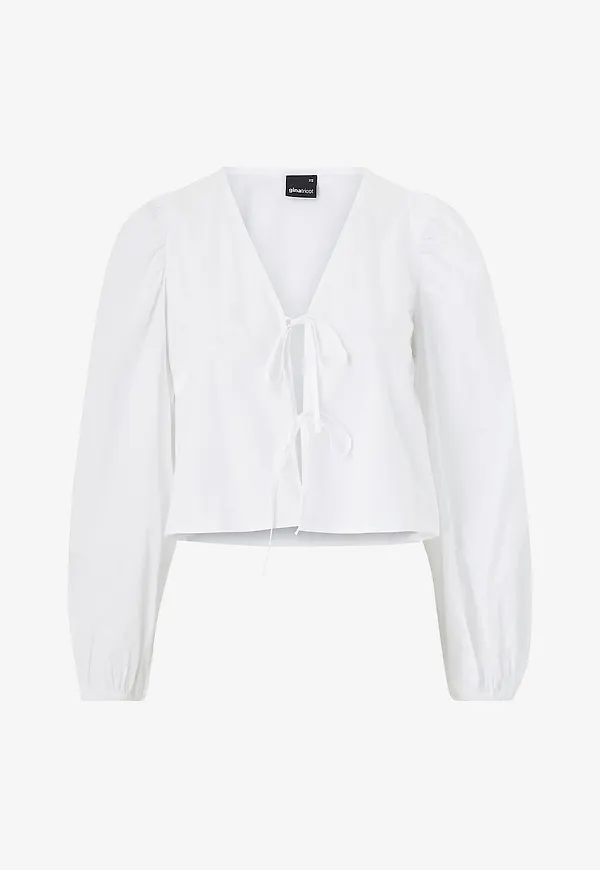 Gina Tricot - Blus Tie Blouse - Vit