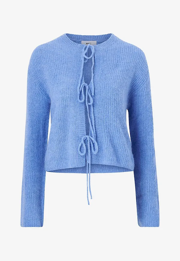 Gina Tricot - Cardigan Knitted Tie Cardigan - Blå