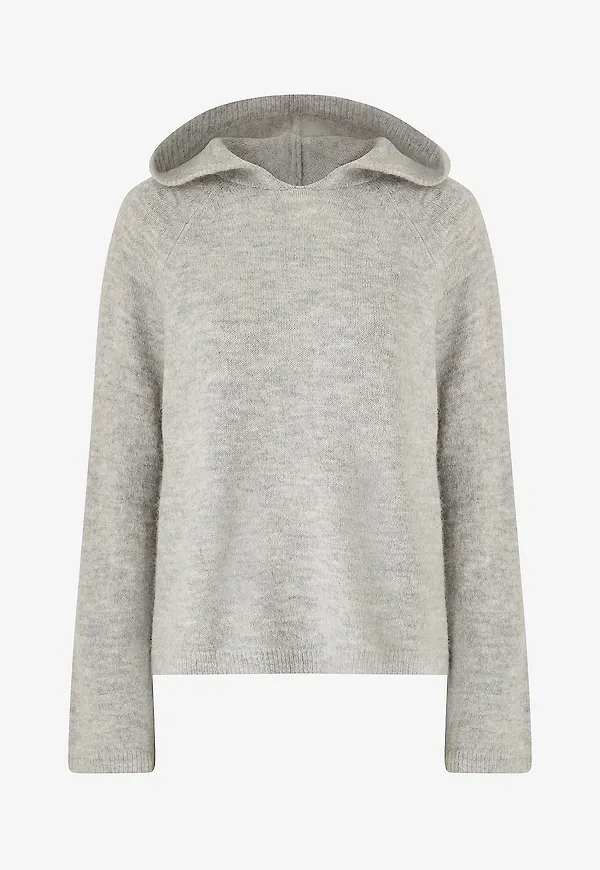 Gina Tricot - Huvtröja Knitted Hoodie - Grå