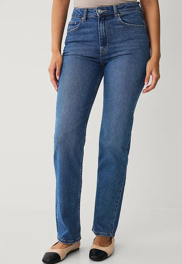 Gina Tricot - Jeans Mid Straight Jeans - Blå
