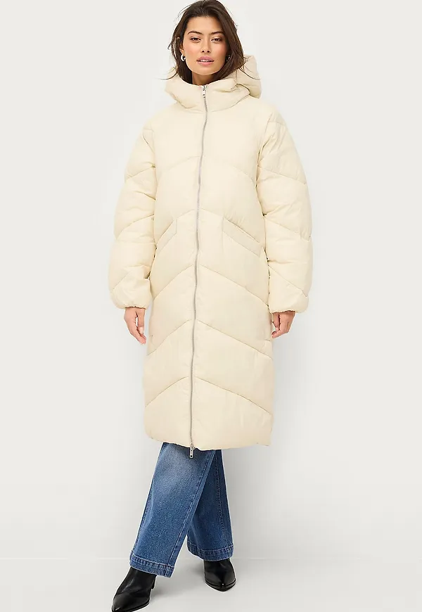 Gina Tricot - Kappa Hooded Puffer Coat - Vit