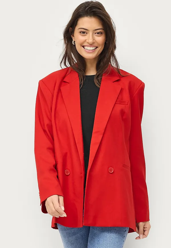 Gina Tricot - Kavaj Doublebreasted Blazer - Röd