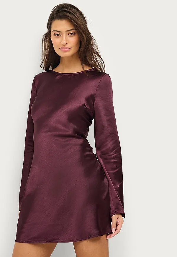 Gina Tricot - Klänning Satin Mini Dress - Röd