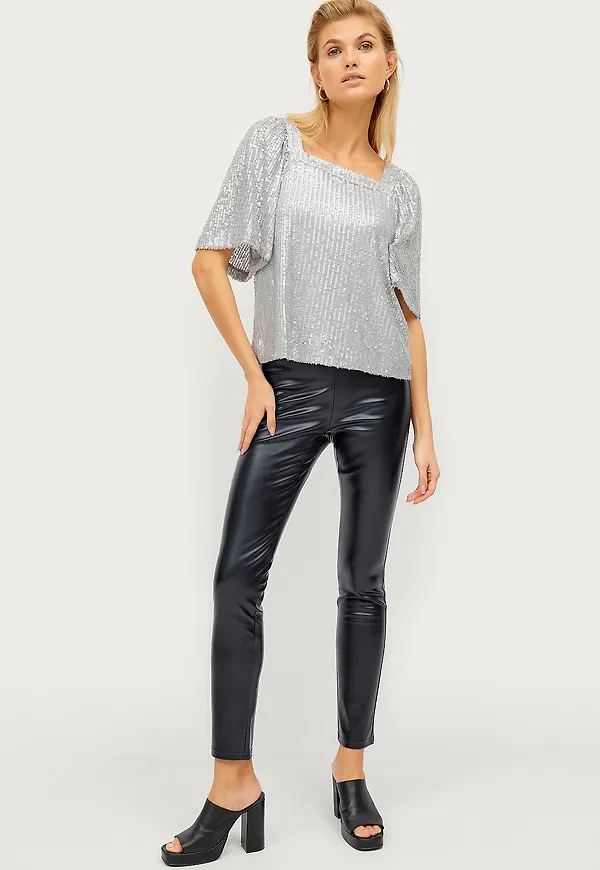 Gina Tricot - Leggings Alexia PU Leggings - Svart