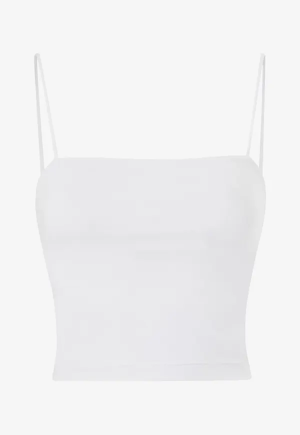 Gina Tricot - Linne Spagetti Strap Singlet - Vit