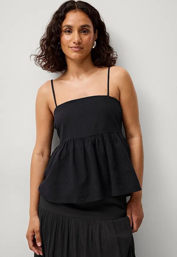 Gina Tricot - Linnetopp Singlets - Svart