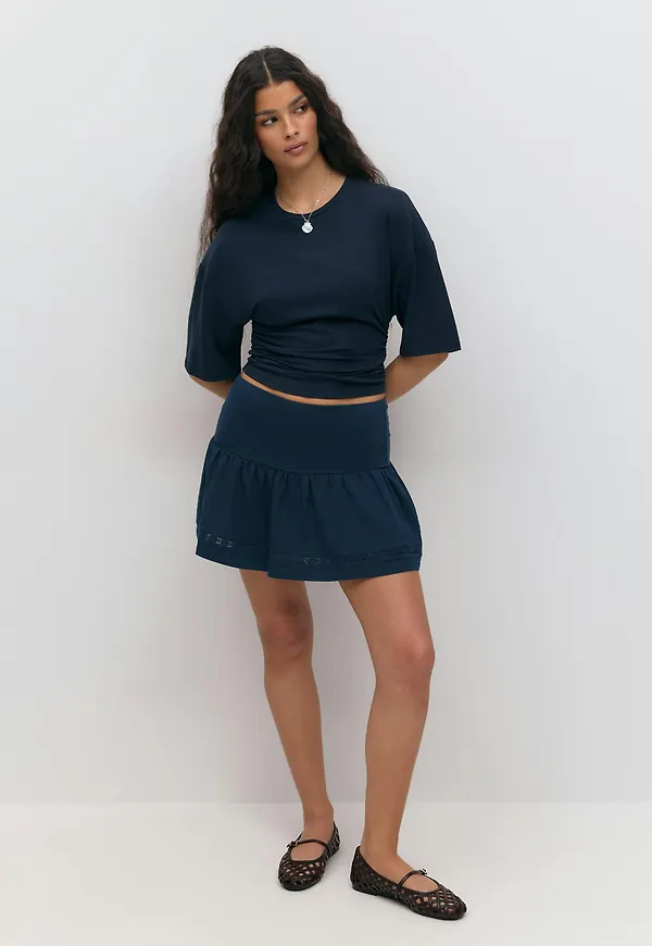 Gina Tricot - Mini frill skirt - minikjolar - Blå - XS - Dam