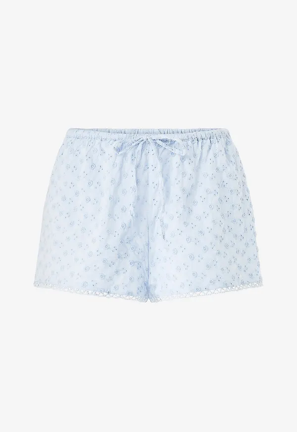 Gina Tricot - Shorts Broderie Anglaise - Blå