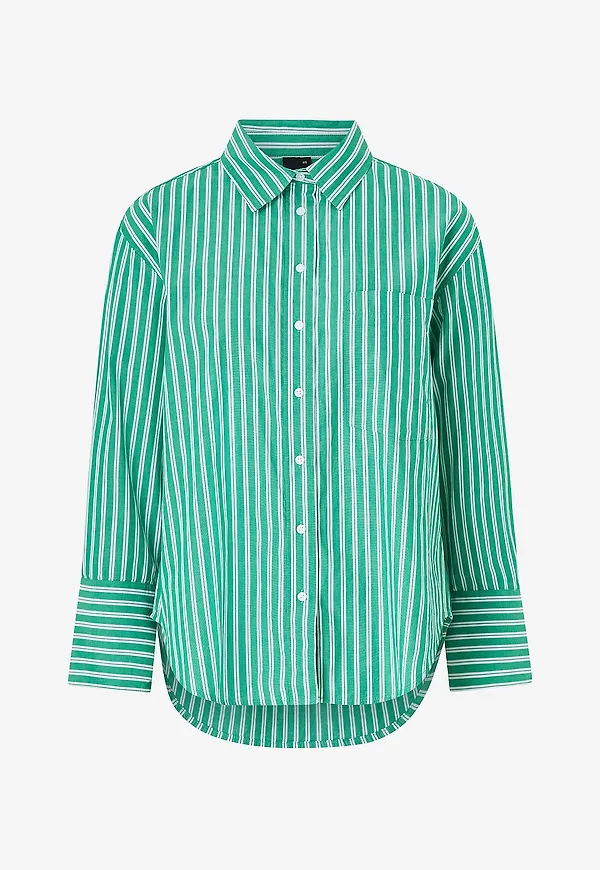Gina Tricot - Skjorta Poplin Shirt - Grön