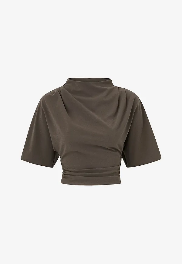 Gina Tricot - Topp Drapy Top - Brun