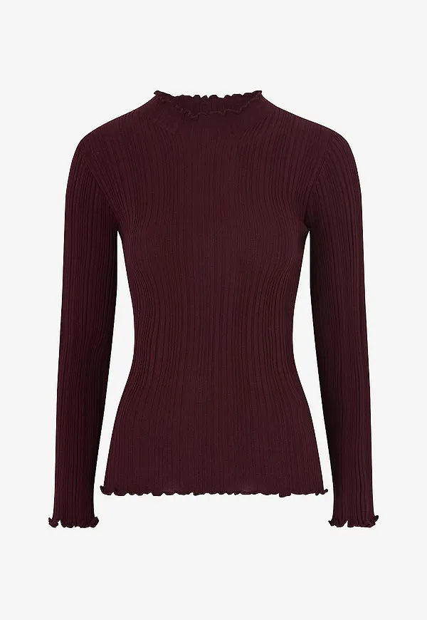 Gina Tricot - Topp Knitted Babylock Top - Röd