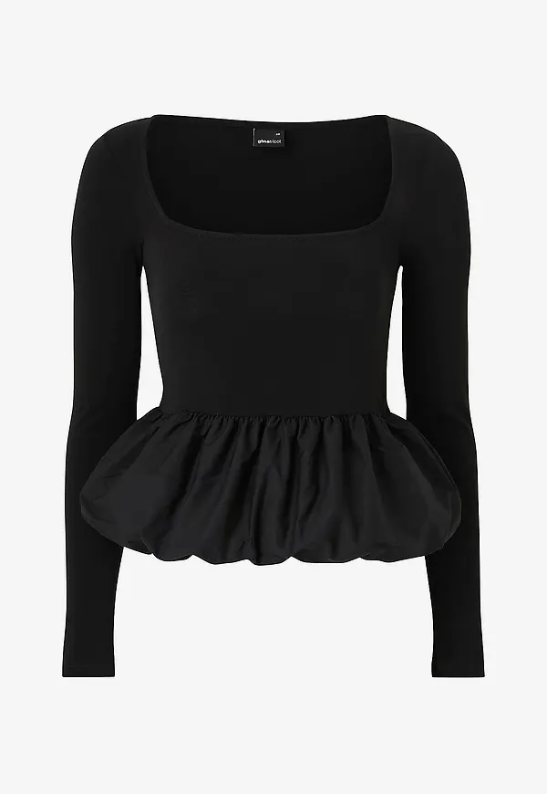 Gina Tricot - Topp Peplum Top - Svart
