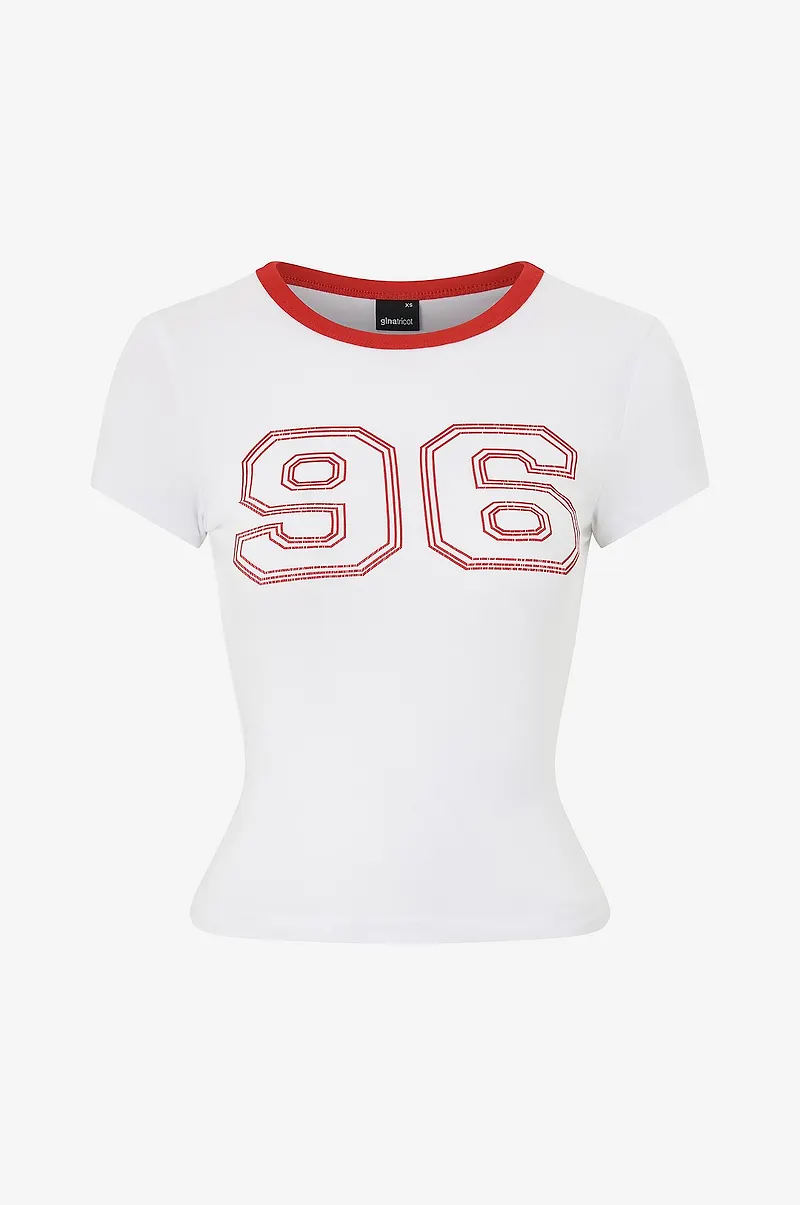 Gina Tricot - Topp Printed Tight Top - Vit