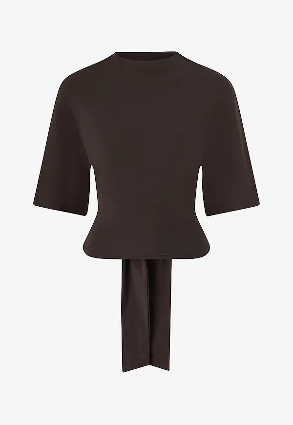 Gina Tricot - Topp Tie Back Tee - Brun
