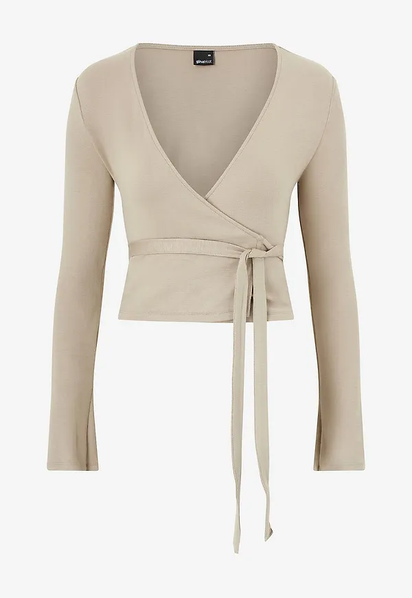 Gina Tricot - Topp Wrap Top - Beige