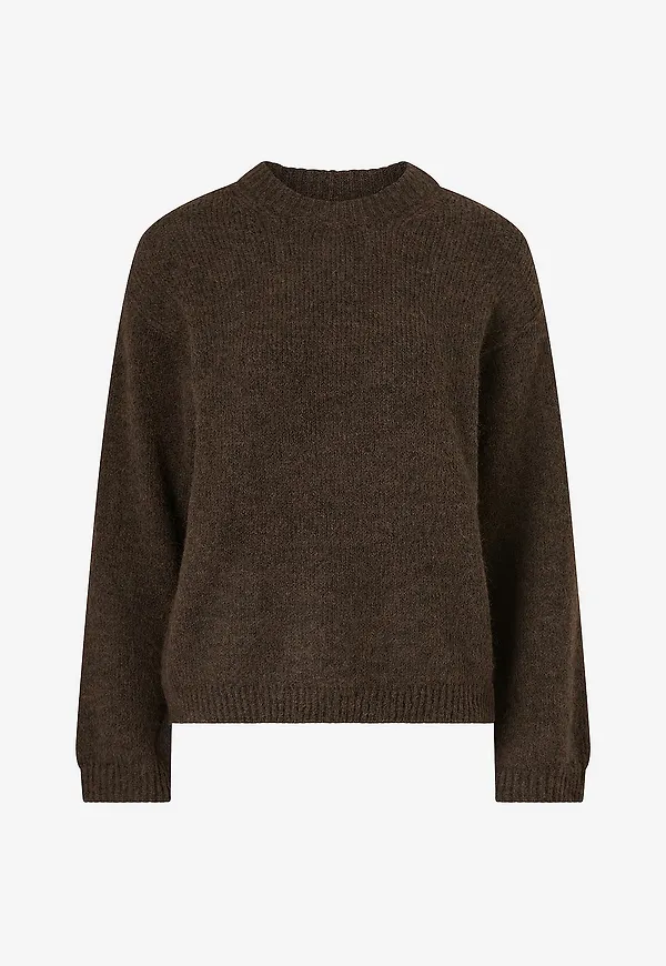 Gina Tricot - Tröja Boxy Knitted Sweater - Brun