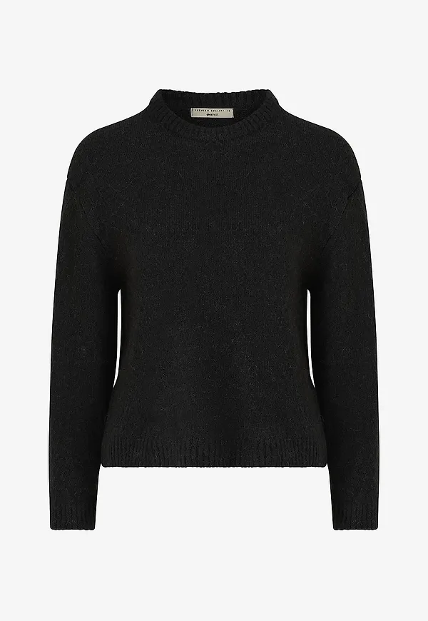 Gina Tricot - Tröja Crew Neck Knitted Sweater - Svart