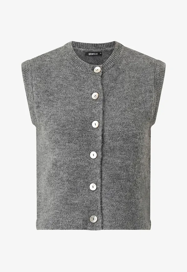 Gina Tricot - Väst Loose Knitted Vest - Grå