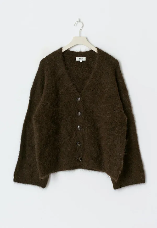 Gina Tricot - Alpaca blend knitted cardigan - koftor & cardigans - Brun - XS - Dam