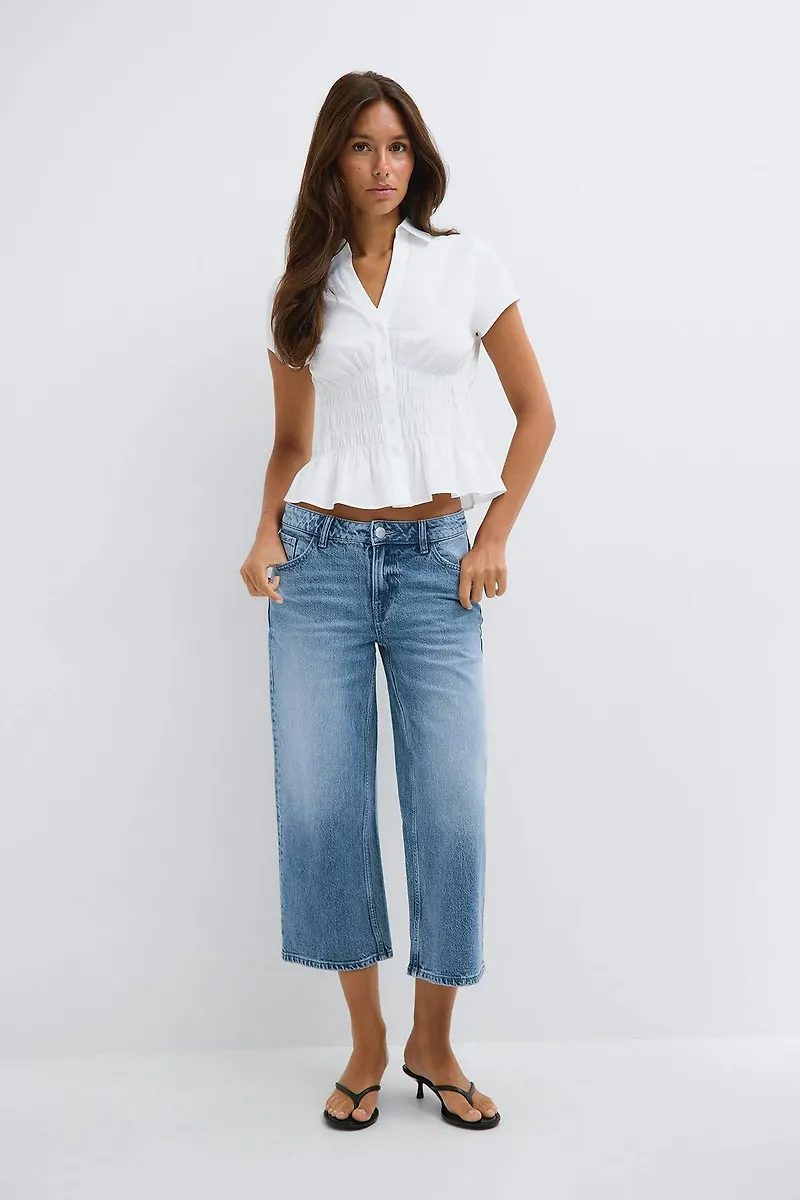 Gina Tricot - Ankle tease jeans - straight jeans - Blå - 32 - Dam