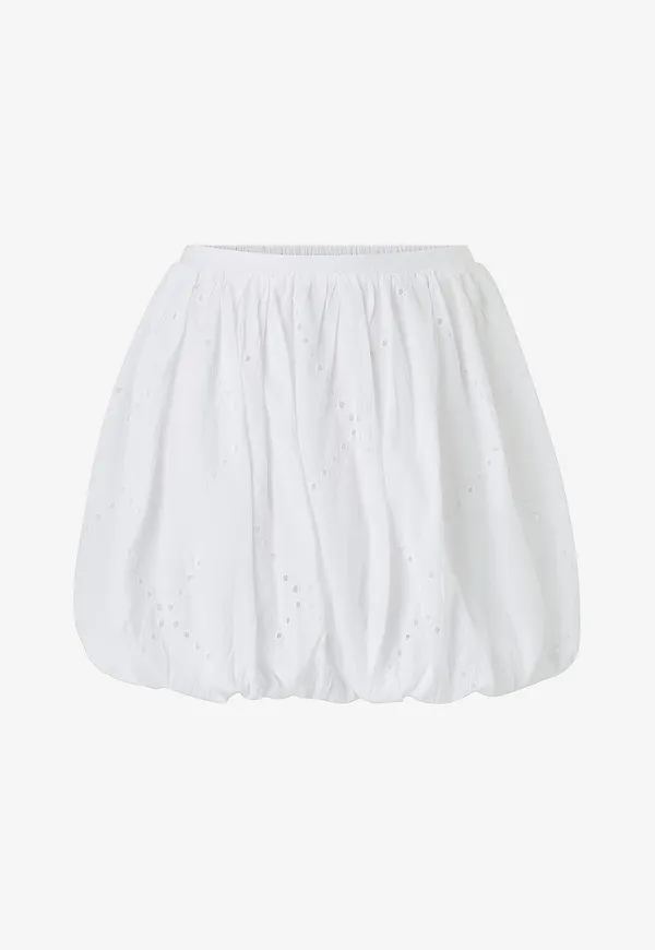 Gina Tricot - Ballongkjol Embroidery - Vit