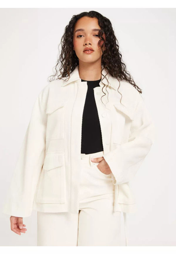 Gina Tricot Belted Shirt Jacket Vårjackor & Höstjackor Offwhite