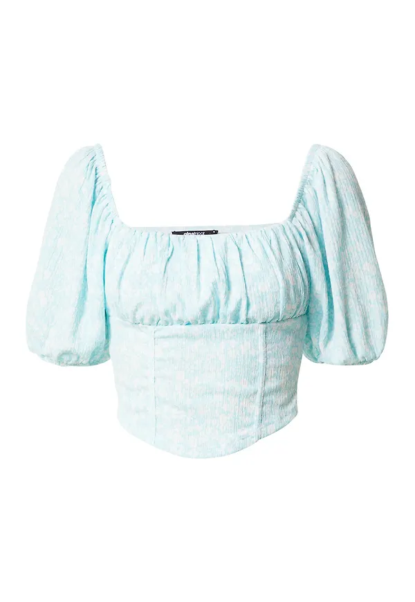 Gina Tricot Blus 'Emma' ljusblå / vit
