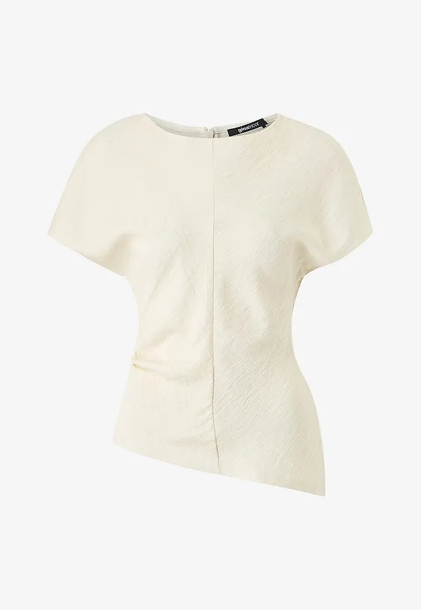Gina Tricot - Blus Asymmetric Top - Natur