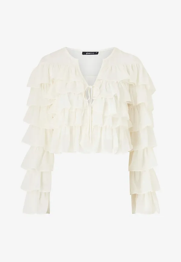 Gina Tricot - Blus Flounce Blouse - Vit