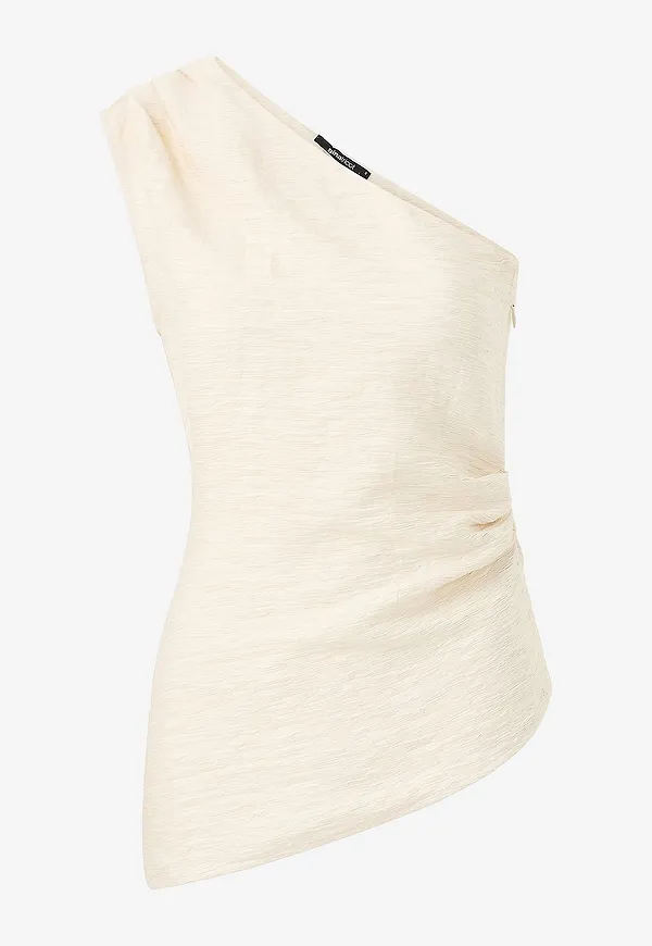 Gina Tricot - Blus One shoulder top - Vit