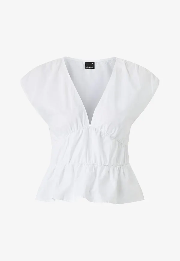 Gina Tricot - Blus Peplum Top - Vit