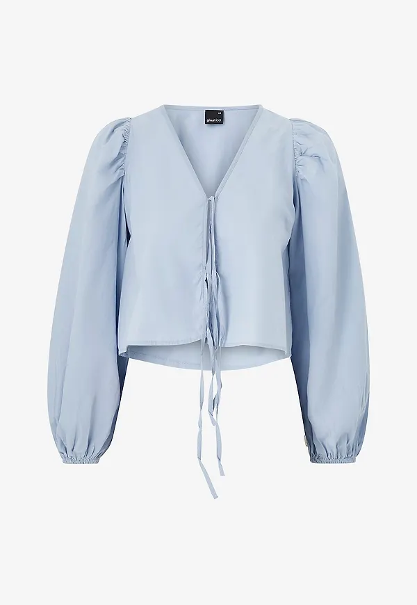 Gina Tricot - Blus Tie Blouse - Blå
