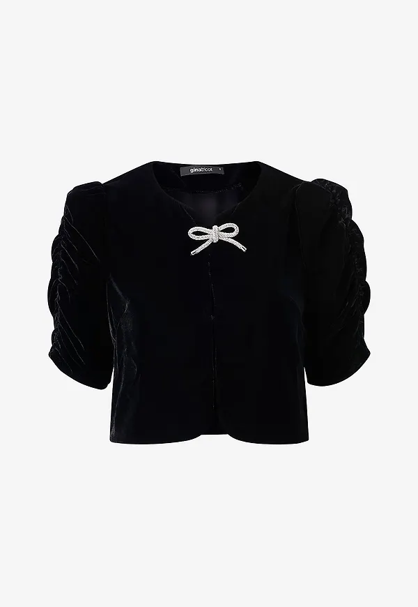 Gina Tricot - Blus Velour Top - Svart