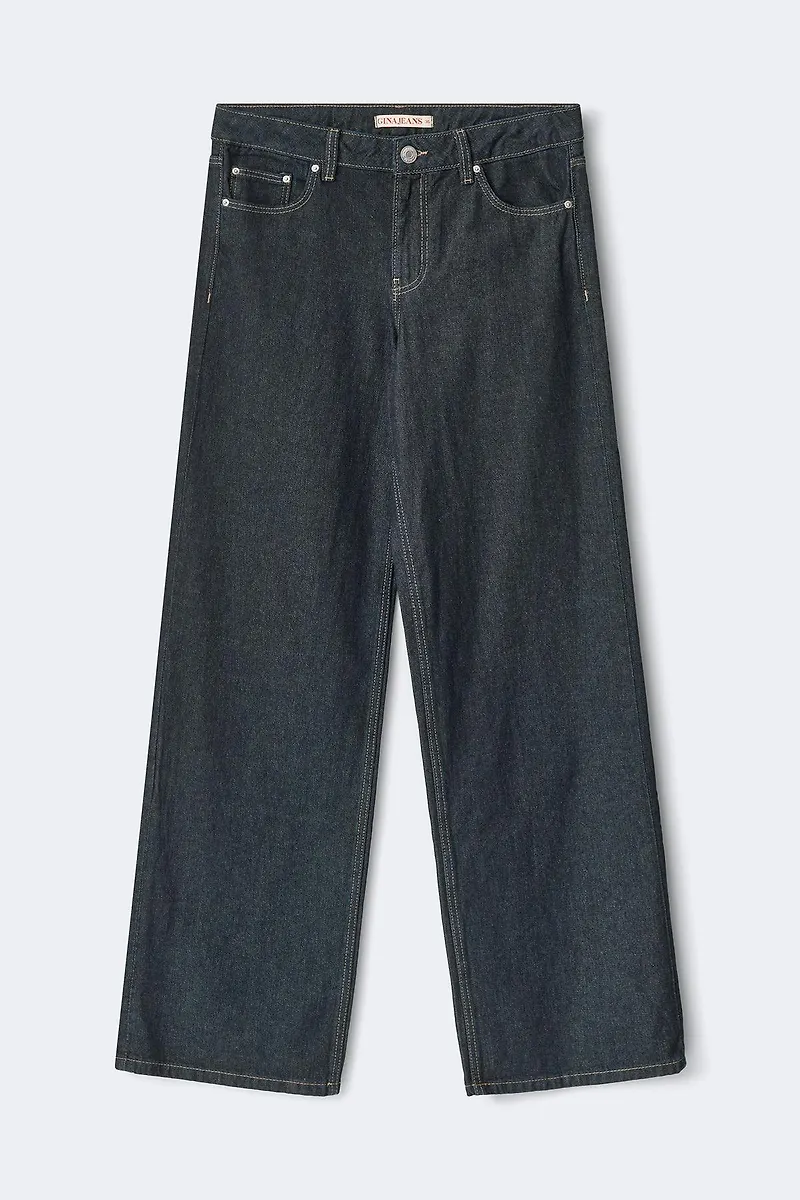 Gina Tricot - Boss bby wide petite jeans - petite jeans - Blå - 32 - Dam