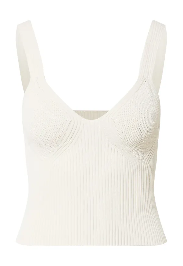 Gina Tricot Broderad topp 'Soleil' kräm