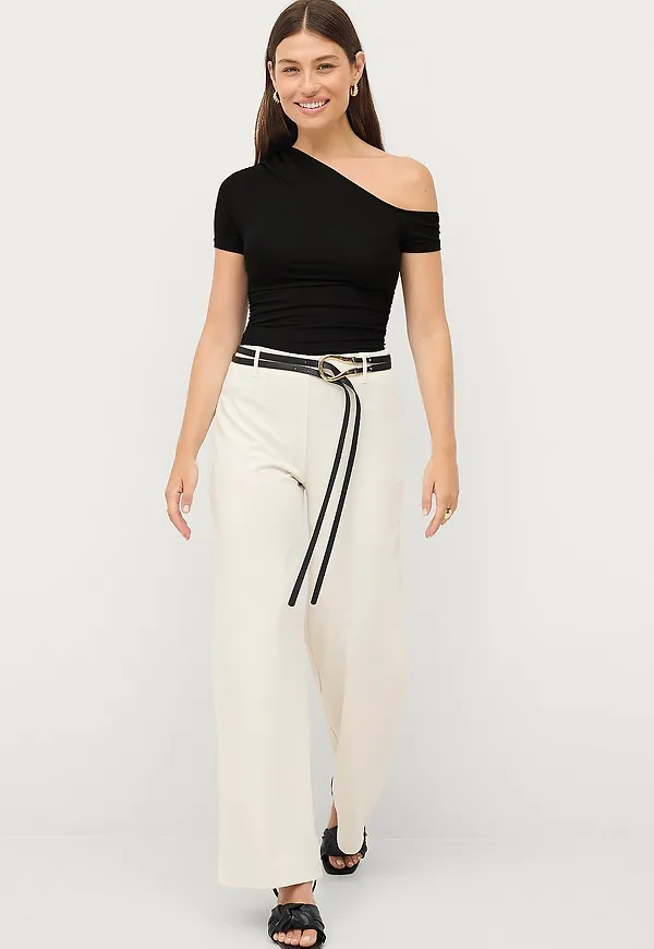 Gina Tricot - Byxor Jersey Trousers - Vit