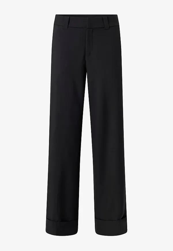 Gina Tricot - Byxor Mid Waist Wide - Svart