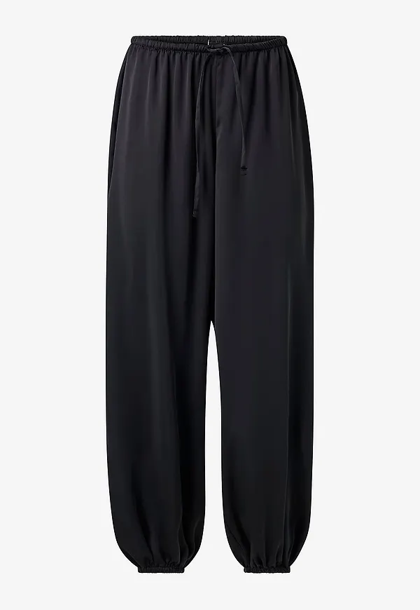 Gina Tricot - Byxor Satin Balloon - Svart