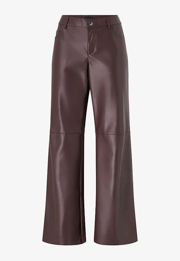 Gina Tricot - Byxor Straight pu - Röd