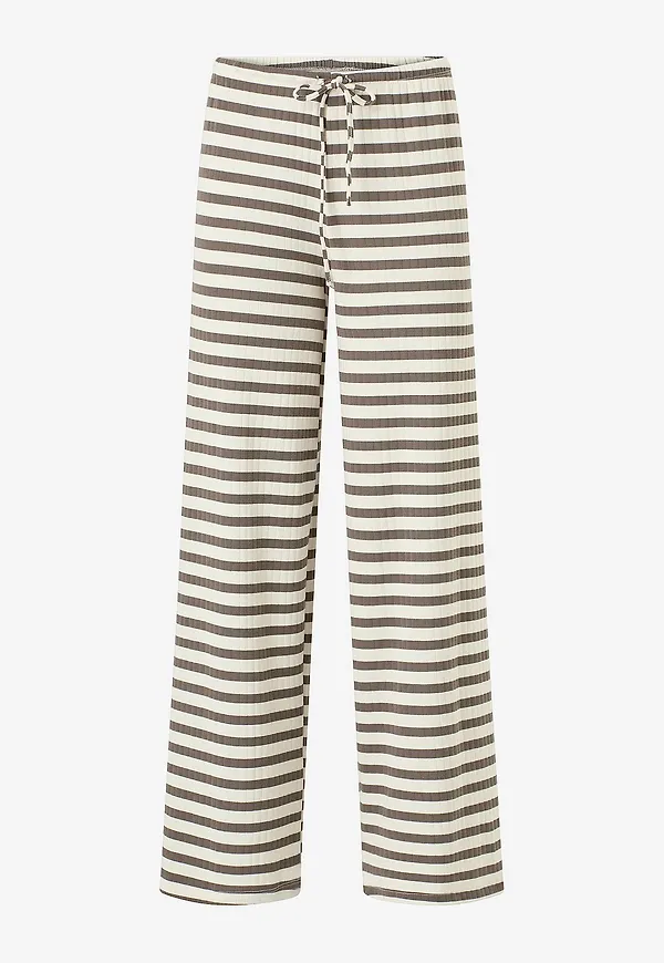 Gina Tricot - Byxor Striped Soft Trousers - Flerfärgad
