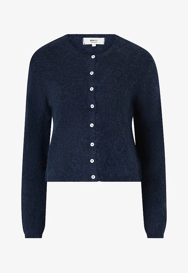 Gina Tricot - Cardigan Alpaca Blend Knitted - Blå