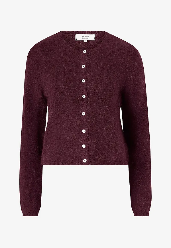 Gina Tricot - Cardigan Alpaca Blend Knitted - Röd