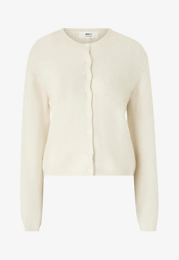 Gina Tricot - Cardigan Alpaca Blend Knitted - Vit