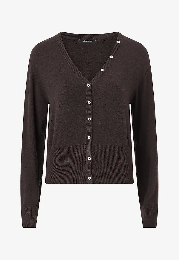 Gina Tricot - Cardigan Knitted fitted cardigan - Brun