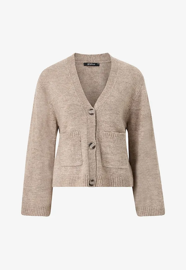 Gina Tricot - Cardigan Knitted Pocket - Beige